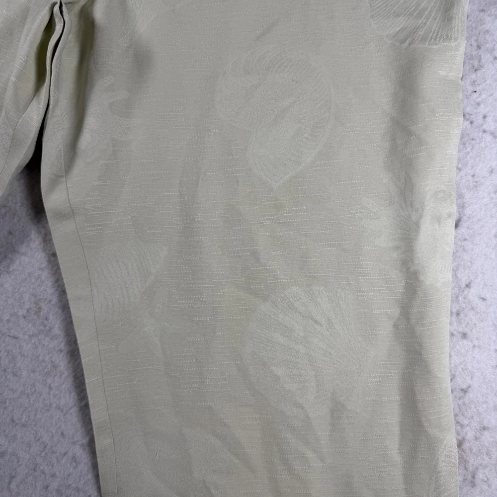 Tommy Bahama Silk Seashell Jacquard Wide Leg Pants Beige Womens 14 Side Zip